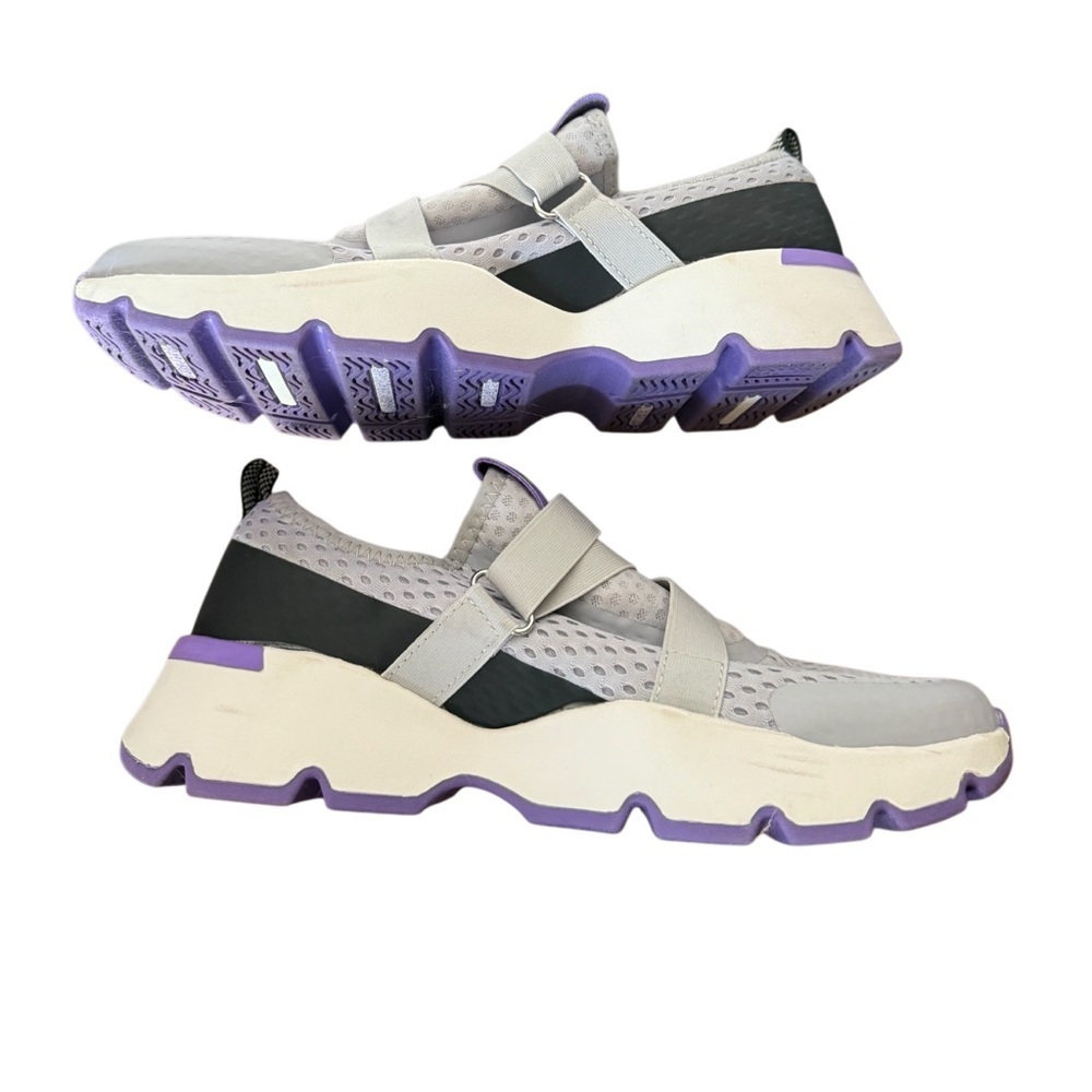 Avia Adjustable Memory Foam Light Gray Sneakers with Purple Highlights-Size 9 - Picture 8 of 11